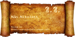 Nán Nikolett névjegykártya