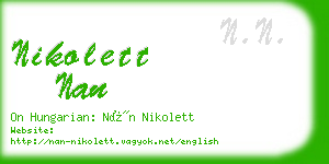 nikolett nan business card